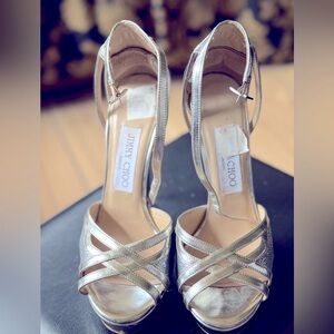 Jimmy Choo Silver and Gold Stiletto Heels size 35.5 / 5.5